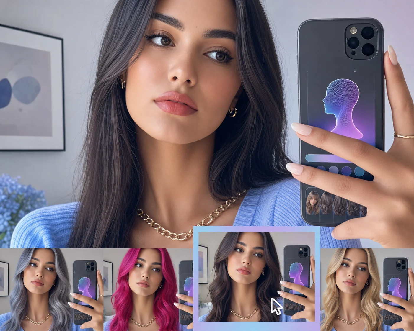 Easy hairstyle selection preview